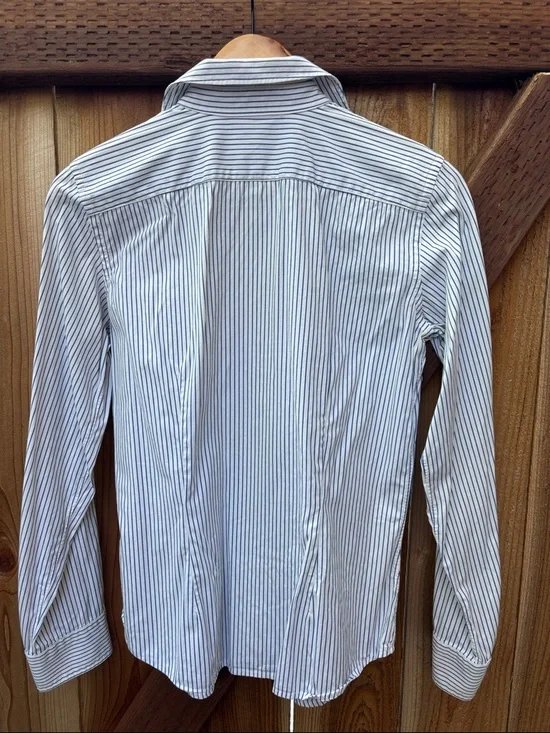 Ralph Lauren Striped Button-Down Shirt in White and Navy - Picture 3 of 3
